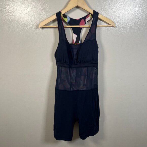 Sweaty Betty Power Workout Dress Size 4 Blue Pink Floral Tennis Golf Travel - Picture 9 of 10